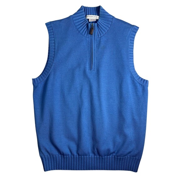 Martins Men's Golf Lined Italian Merino Wool 1/4-Zip Sweater Vest  Size M  Blue - Picture 1 of 5